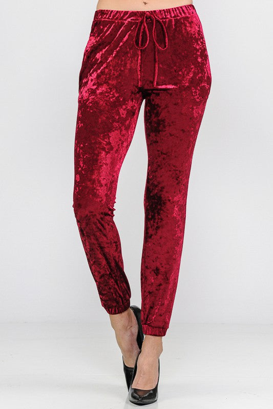 SOLID ICE VELVET JOGGERS CASUAL PANTS