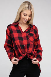 Women's Casual Plaid Flannel Shirt