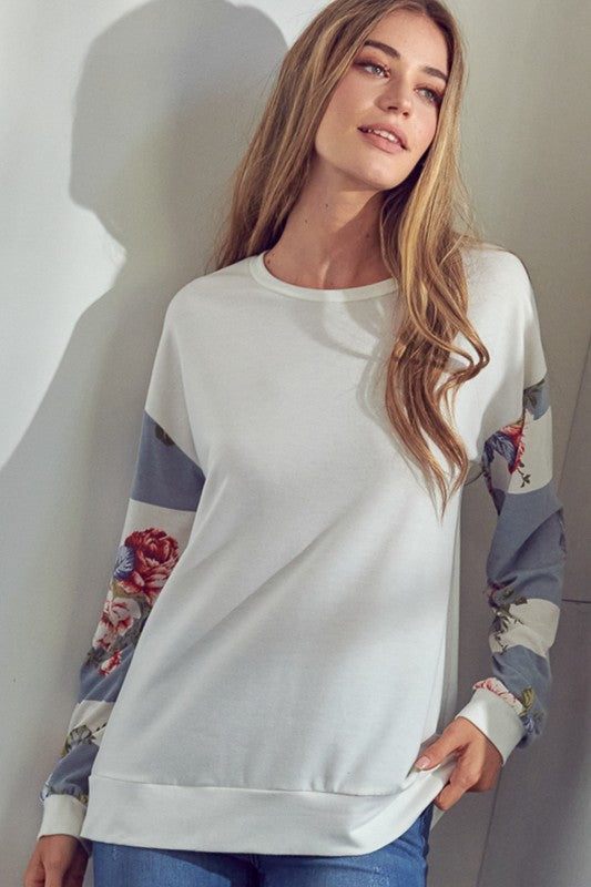 Women's Casual Floral Mix Sweatshirt