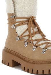 Women's Cozy Fleece & Faux Leather Winter Boots