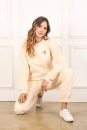 Women's Cream Embroidered Sweatshirt