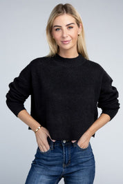 Women's Relaxed Fit Mock Neck Pullover