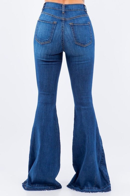 Women's High Rise Bell Bottom Jeans with 36" Inseam