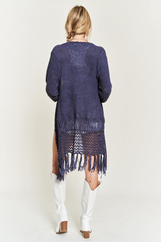 Women's Fringe Knit Cardigan