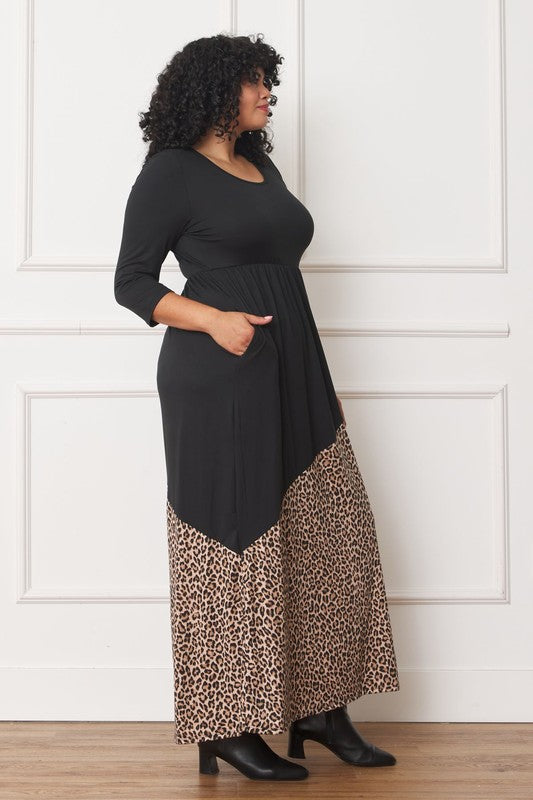 Women's Asymmetrical Leopard Print Maxi Dress