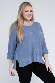 Plus Size Women's Cozy Crew Neck Knit Sweater