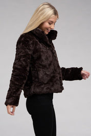 Women's Cozy Fluffy Zip-Up Jacket