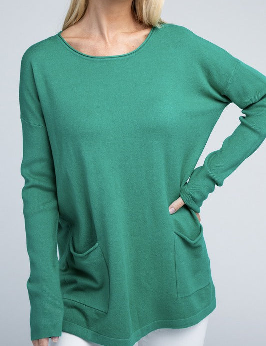 Viscose Front Pockets Sweater