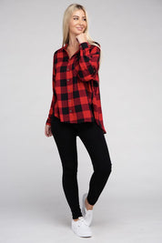 Women's Casual Plaid Flannel Shirt