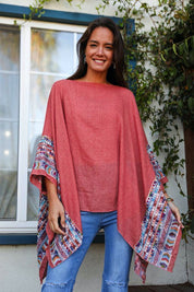 Women's Casual Geometric Embroidered Sleeve Kimono