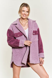 Women's Oversized Colorblock Sherpa Jacket