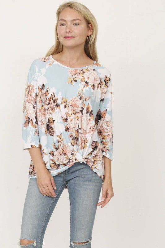 Women's Floral Knot Front Tunic