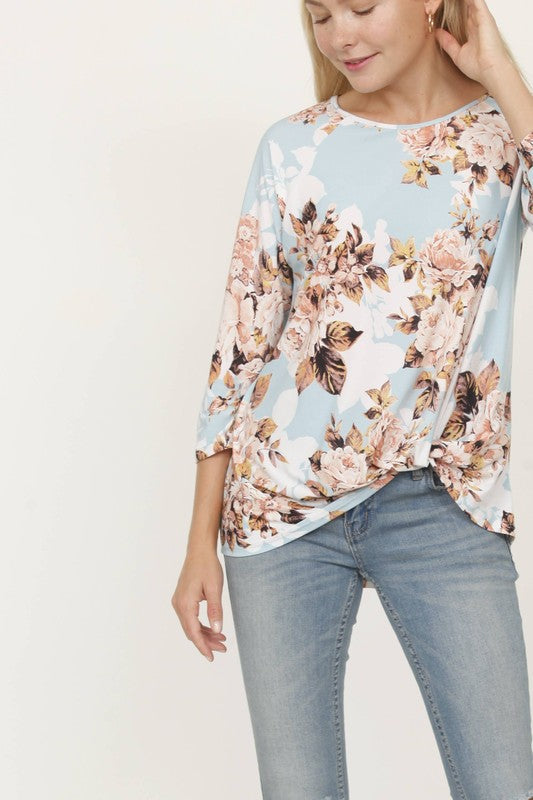 Women's Floral Knot Front Tunic