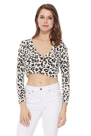 Women's Cropped Leopard Print Bolero Cardigan Sweater