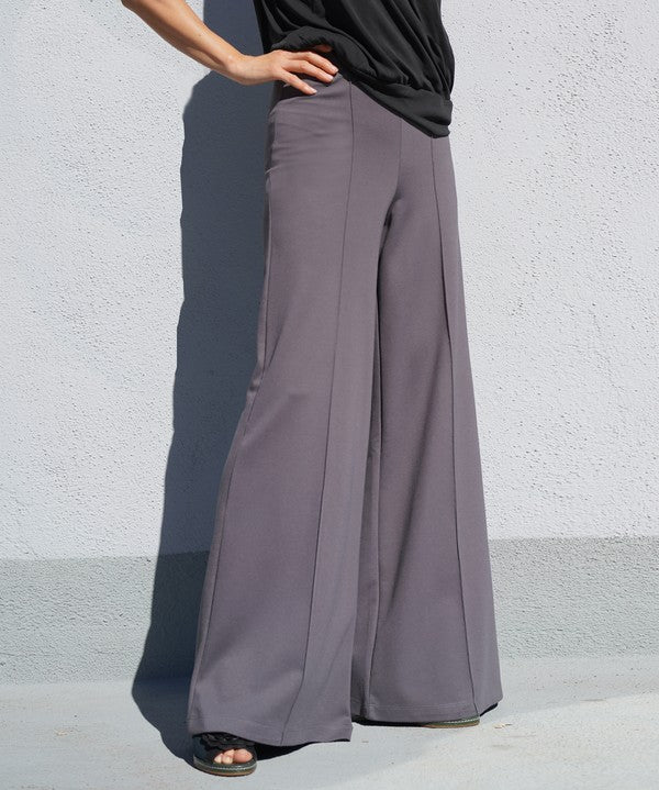 PONTE WIDE LEG FULL LENGTH PANTS