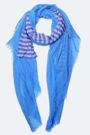 Women's Striped Jersey Knit Fashion Fringe Scarf