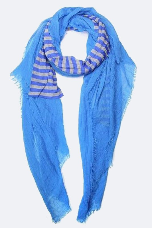 Women's Striped Jersey Knit Fashion Fringe Scarf