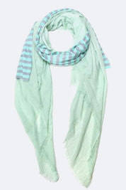 Women's Striped Jersey Knit Fashion Fringe Scarf
