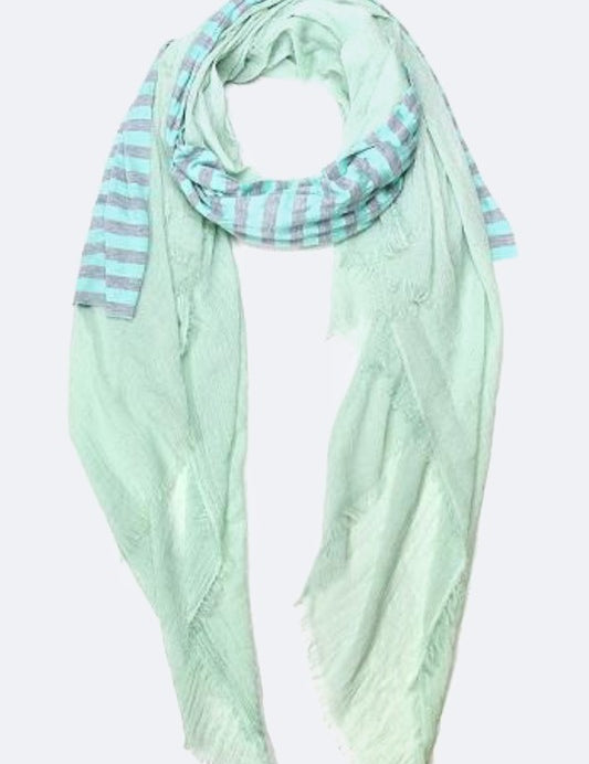 Women's Striped Jersey Knit Fashion Fringe Scarf