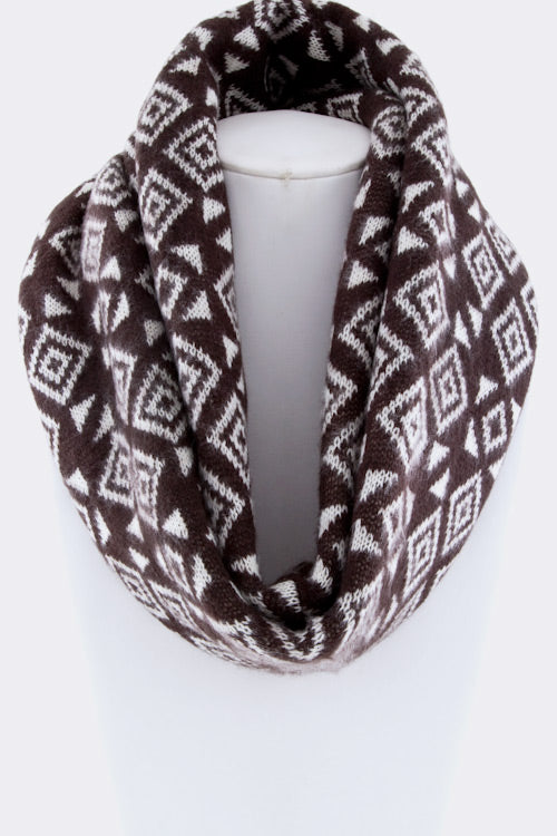 Women's Geo Pattern Acrylic Infinity Scarf