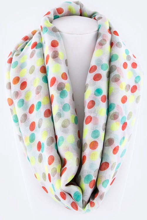 Women's Large Polka Dot Infinity Scarf