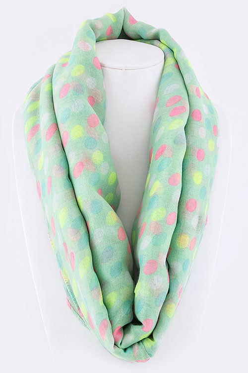 Women's Large Polka Dot Infinity Scarf