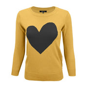 Women's Cozy Distressed Heart Pullover Sweater