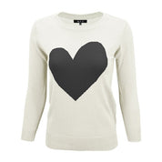 Women's Cozy Distressed Heart Pullover Sweater