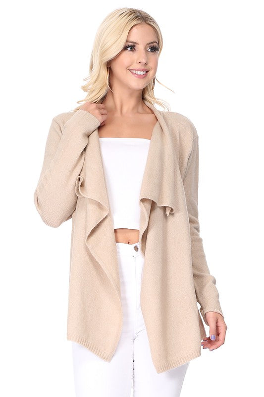 Women's Cape Style Cardigan Sweater with Shawl Collar