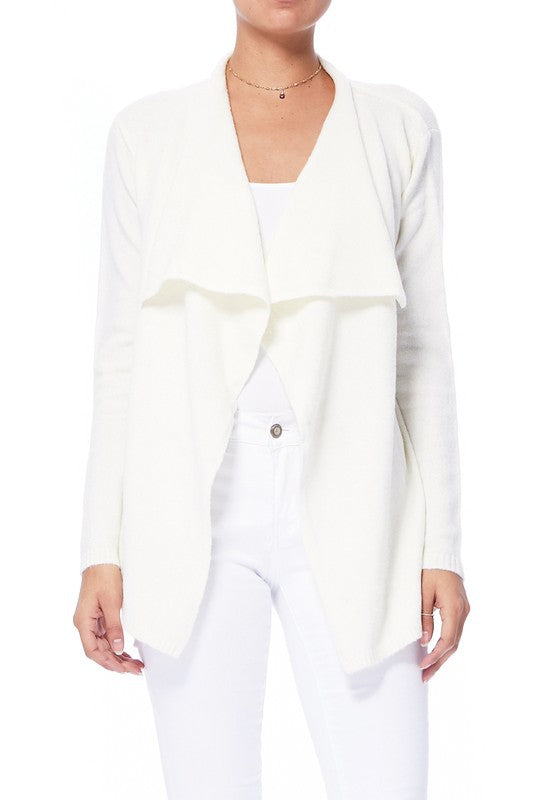 Women's Cape Style Cardigan Sweater with Shawl Collar