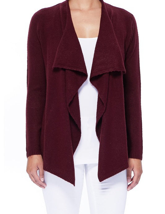 Women's Cape Style Cardigan Sweater with Shawl Collar