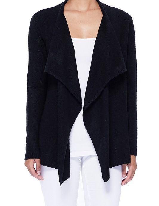 Women's Cape Style Cardigan Sweater with Shawl Collar