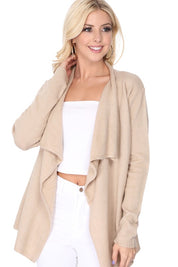 Women's Cape Style Cardigan Sweater with Shawl Collar