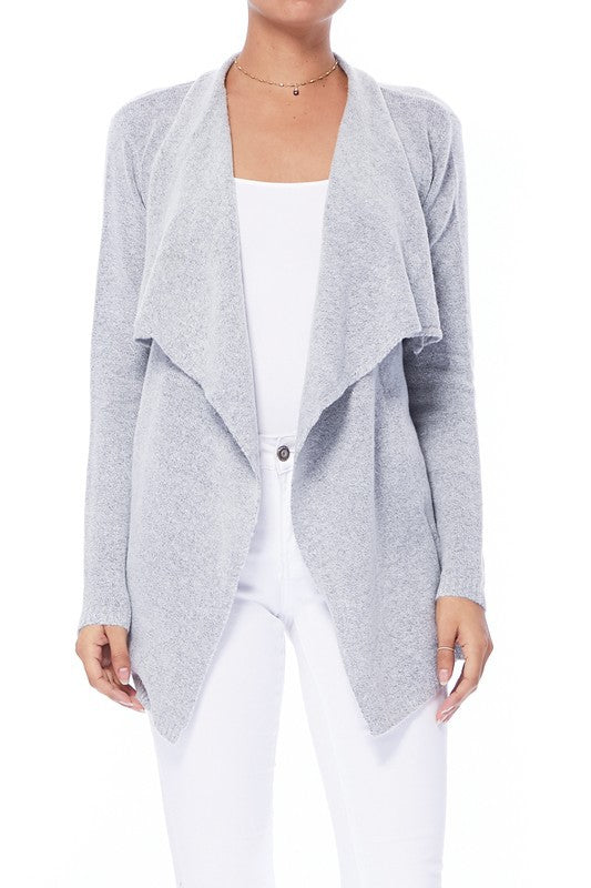 Women's Cape Style Cardigan Sweater with Shawl Collar