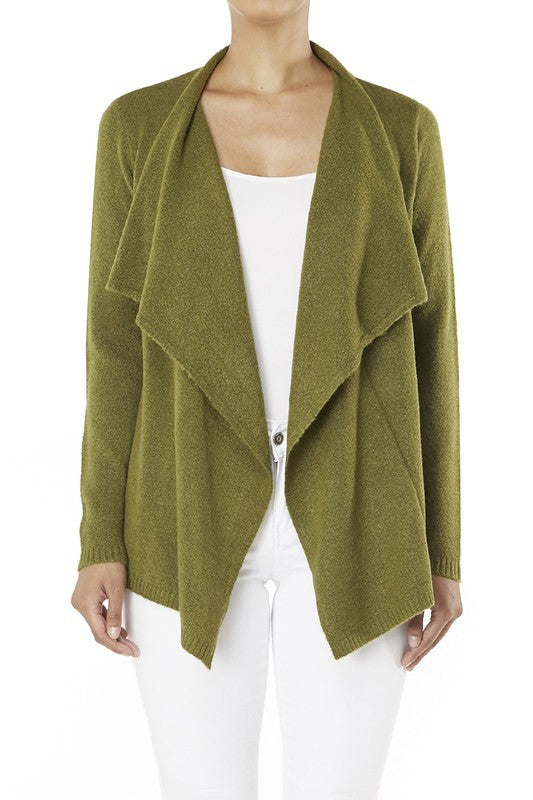 Women's Cape Style Cardigan Sweater with Shawl Collar