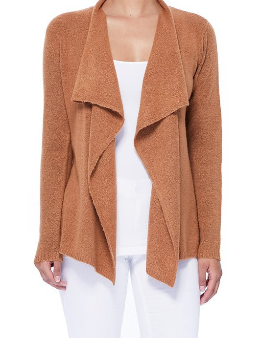 Women's Cape Style Cardigan Sweater with Shawl Collar