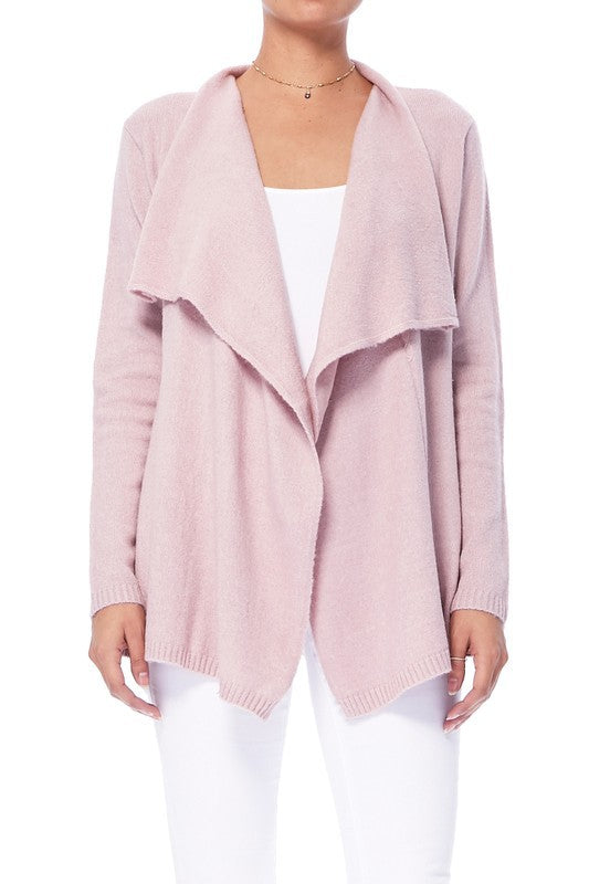 Women's Cape Style Cardigan Sweater with Shawl Collar