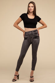 Women's High-Rise Fitted Denim Leggings