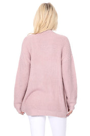 Women's Oversized Waffle Knit Open Front Cardigan