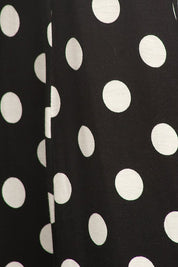 Women's A-Line Midi Dress with Polka Dots and 3/4 Sleeves