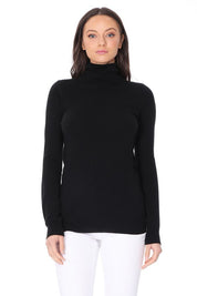 Women's Contemporary Turtleneck Spandex Pullover Sweater