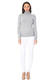 Women's Contemporary Turtleneck Spandex Pullover Sweater