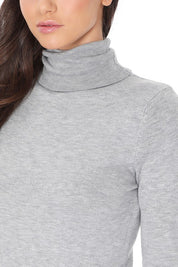 Women's Contemporary Turtleneck Spandex Pullover Sweater