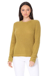 Women's Lightweight Waffle Knit Long Sleeve Sweater Top