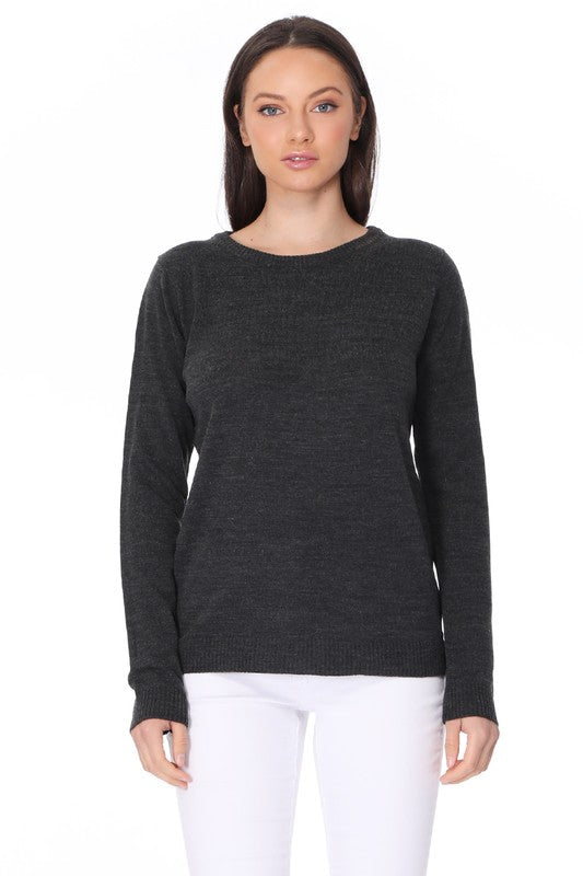 Women's Loose Fit Long Sleeve Crewneck Pullover Sweater