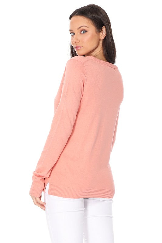 Women's Loose Fit Long Sleeve Crewneck Pullover Sweater