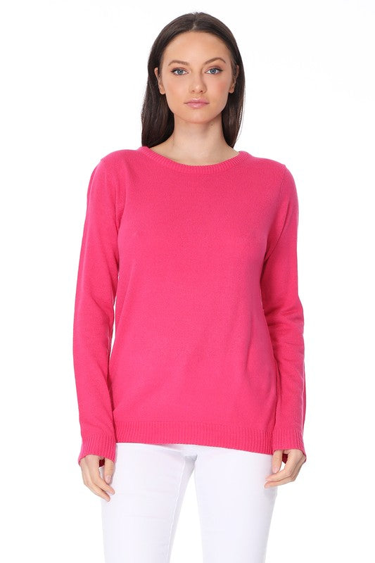 Women's Loose Fit Long Sleeve Crewneck Pullover Sweater