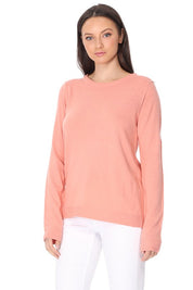 Women's Loose Fit Long Sleeve Crewneck Pullover Sweater