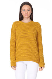 Women's Casual Popcorn Stitch Long Sleeve Sweater Top