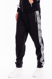 Men's Snake Print Side Tape Jogger Pants